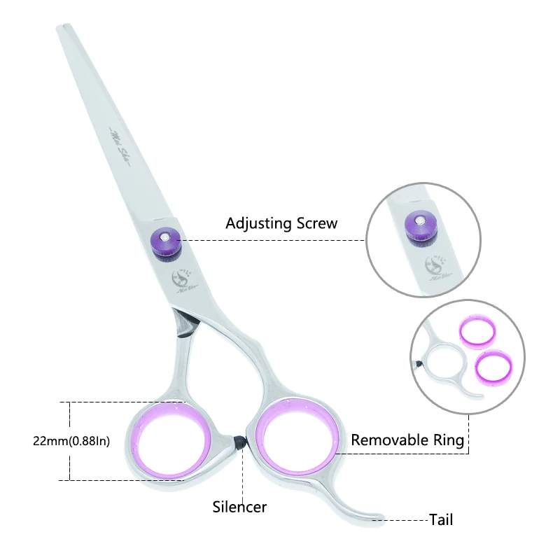 Японские Стальные Ножницы для груминга собак ножницы стрижки питомцев изогнутые