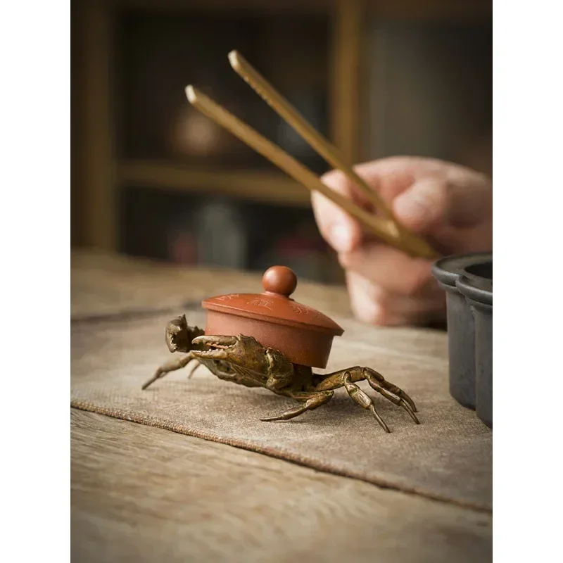 Статуэтка-краб из чистой меди статуэтка-модель животного миниатюрная чайная