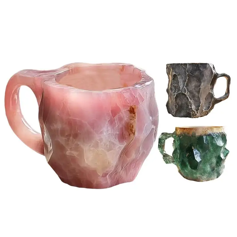 Минеральный кристалл внешняя металлическая подкладка кофейная чашка элегантная