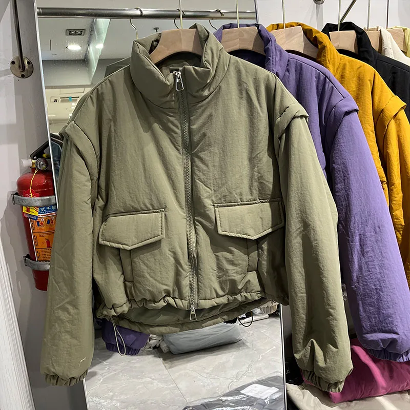 Korean Series Stand Collar Thickened Cotton-Padded Coat Short coat Women 2024 Winter New Warm Loose All-Matching Co...