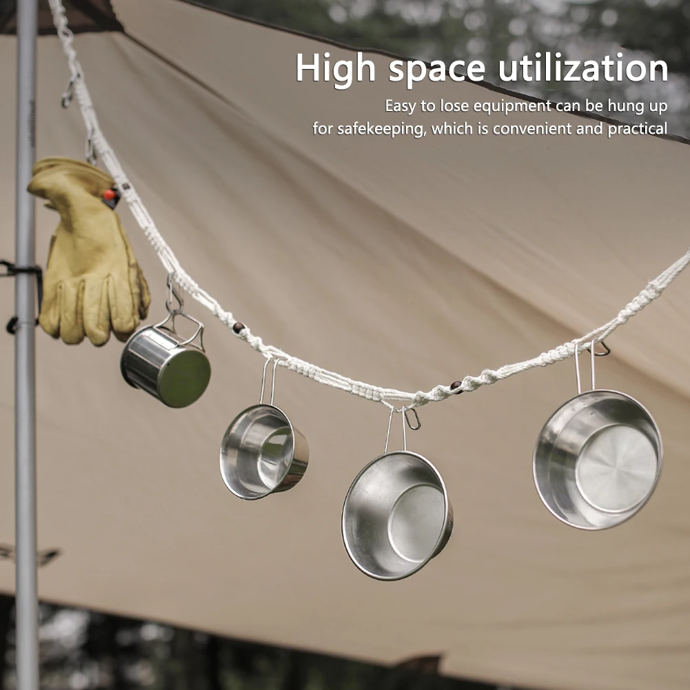 

Многофункциональная хлопковая веревка для кемпинга, шнурок для палатки, чашки, ремешок для хранения одежды на открытом воздухе, Ремешок Для...