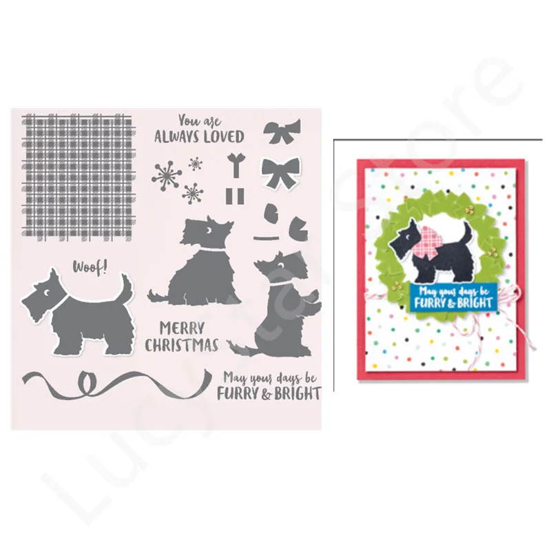 

Christmas Scottie Stamps and Cutting Dies 2022 New Arrivals For DIY Scrapbooking Embossed Cards Album Crafts Handmade Stencils