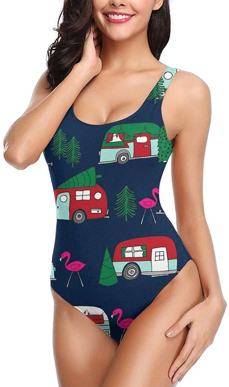 

Женский купальник-бикини с открытой спиной, с высокой талией