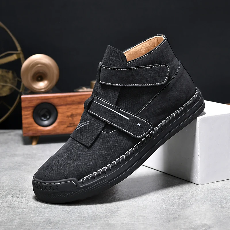 Кроссовки мужские с круглым носком средней высоты Повседневная Удобная обувь