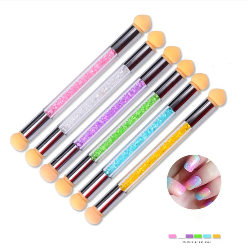 

NEW Double-ended Gradient Shading Pen Nail Brush Sponge Head Rhinestone Nail Art Painting Tool Nail Supplies for Professionals