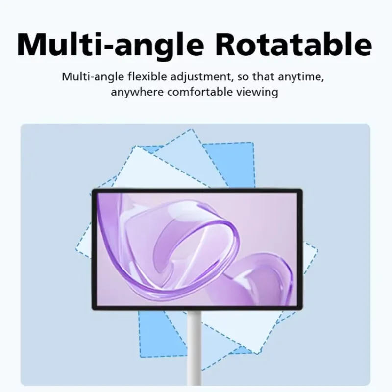 Фото Портативный смарт-телевизор с сенсорным экраном 21,5 дюйма, Full HD 1080P, LED HDTV LCD IPS дисплей, Android 12, Google App, встроенная камера, 60 Гц, белый цвет. №2