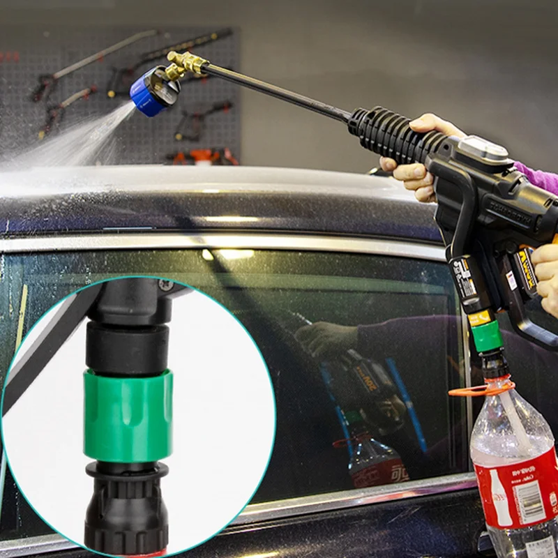

High-pressure Car Washing Machine Gun Lithium Battery Cleaning Gun with Coke Bottle Cars Sprinkler Head Car Cleaning Tool