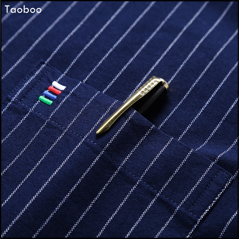 Мужская хлопковая рубашка в полоску с длинным рукавом