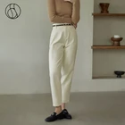 Женские джинсы DUSHU, белые прямые брюки из 100% хлопка, с высокой талией, универсальные простые зауженные брюки, джинсы для женщин в стиле бойфренд