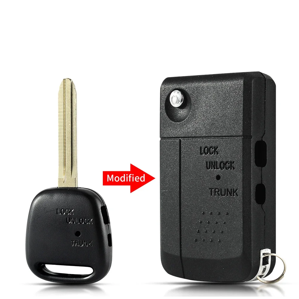 

KEYYOU 1/2 боковые кнопки модифицированный складной дистанционный ключ корпус для Toyota Carina Estima Harrier Previa Corolla Celica TOY43 Blade