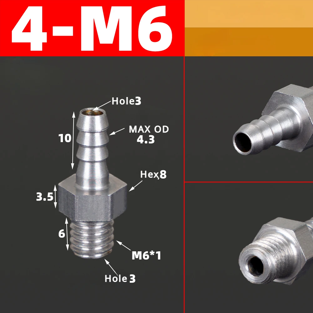 

M3 M4 M5 M6 M8 M10 M12 M14 M16 Метрическая наружная резьба до 3 4 5 6 8 10 12 мм Шланговый зазубристый ниппель Фитинг из нержавеющей стали 304 Воздух Вода Газ