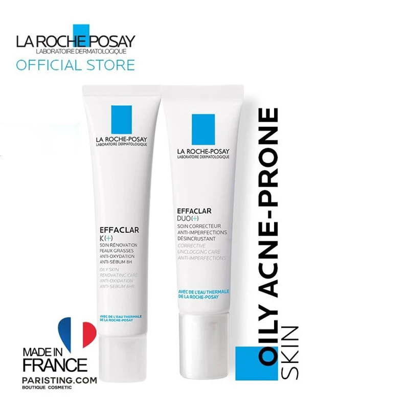

La Roche Posay EFFACLAR Duo+/K+ Acne Treatment Cream Removal Pimple Blackhead Oil Control Pore Reduction Salicylic Acid Gel 40ml