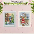 Набор для вышивки крестиком 11CT 14CT 18CT, новогодний Рождественский оконный узор, оптовая продажа, Набор для вышивки крестиком, рукоделие