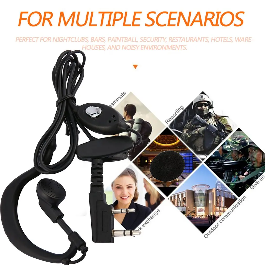 for baofeng uv 5r earphone ear hook walkie talkie earpiece with ptt button for uv 5r bf 888s 5re 5ra cb radio free global shipping