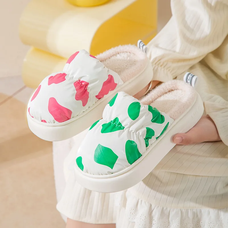 

Autumn And Winter Men's Cotton Slippers Fashionable Home Indoor And Outdoor Waterproof Non-Slip Warm Home Women's Fur Slippers