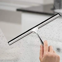 shower squeegee window glass wiper car glass scraper stainless steel kitchen bathroom cleaning tool glass wiper with holder hook