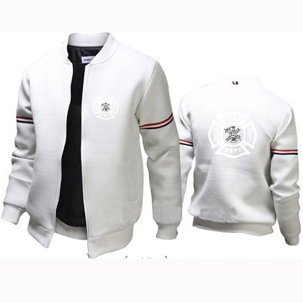 Firefighter Rescue Team Printing Fashion 2023 New Men's Flight Jacket Round Collar Solid Cotton Long Sleeves Tracksuits Coat images - 6