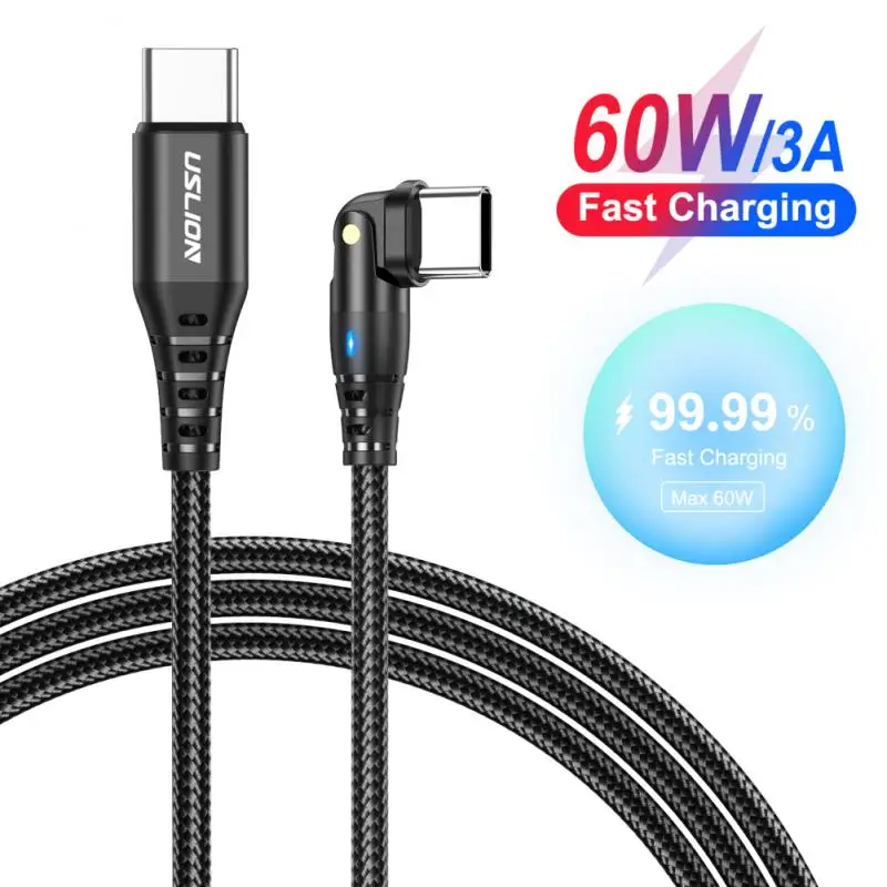 

USB C To Type C Cable PD 60W 3A Type C Fast Charging Cable For Samsung Huawei Xiaomi Macbook Laptop Charger Cord Wire 2M 1M