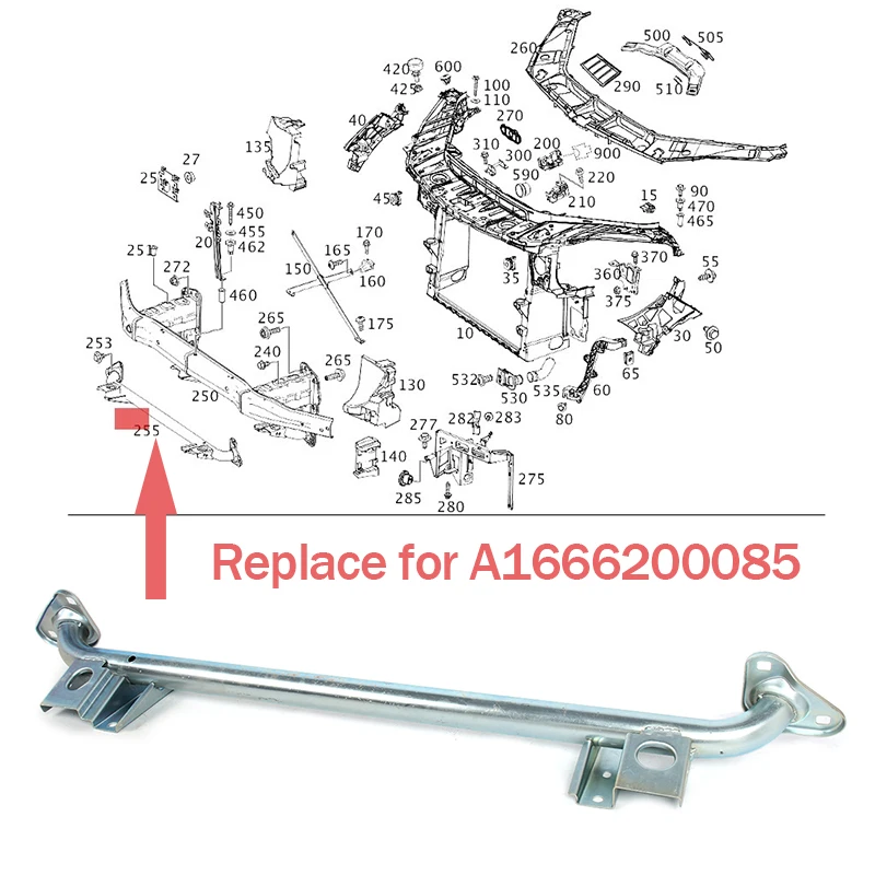 Фото Для BMW 4 серии F32 F33 F36 440i M Sport 2014-2020, усиление переднего нижнего бампера, серебристый алюминий, замена для 51648054575 №1