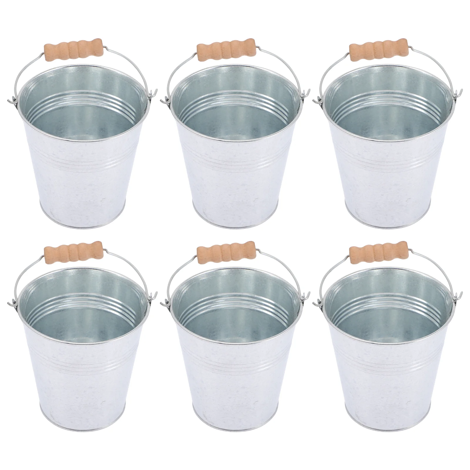 

6 Pcs Champagne Ice Bucket Metal Ice Bucket Round Basket Snack Holder Metal Basket Chip Bucket Storage Bucket Small Tin Pails