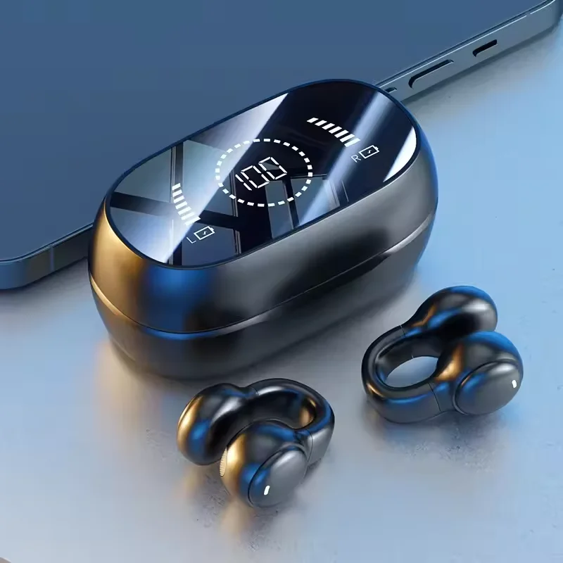 Беспроводные Bluetooth-наушники с костной проводимостью, тип клипса для уха, для занятий спортом и бега, сверхдолгое время работы от батареи, цифровой дисплей. (art.: 3920d06aeba4e) - 3920d06aeba4e