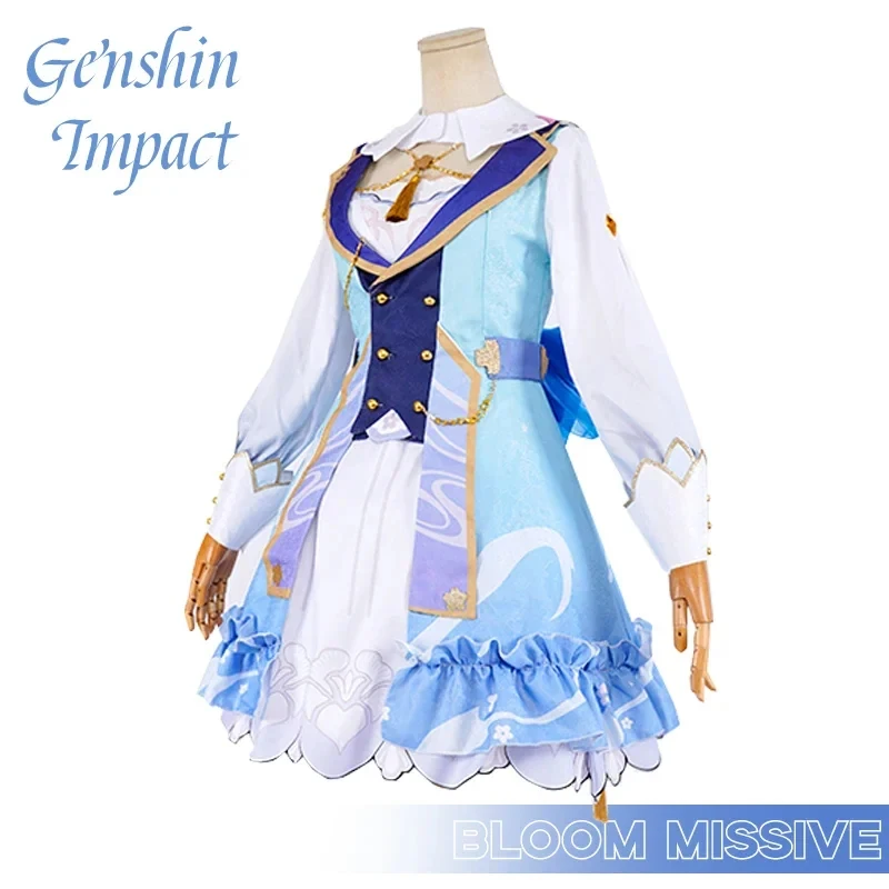 Фото Костюм для косплея Камисато Аяка из игры Genshin Impact 2026, большой размер, новое платье Аяка Springbloom Missive, шляпа, парик, Hallow BW6W9 №5