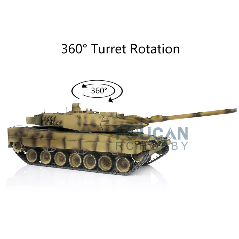 

Henglong 1/16 желтый 7.0 пластиковый Leopard2A6 RC Танк 3889 360 Вращающаяся револьверная инфракрасная Боевая функция