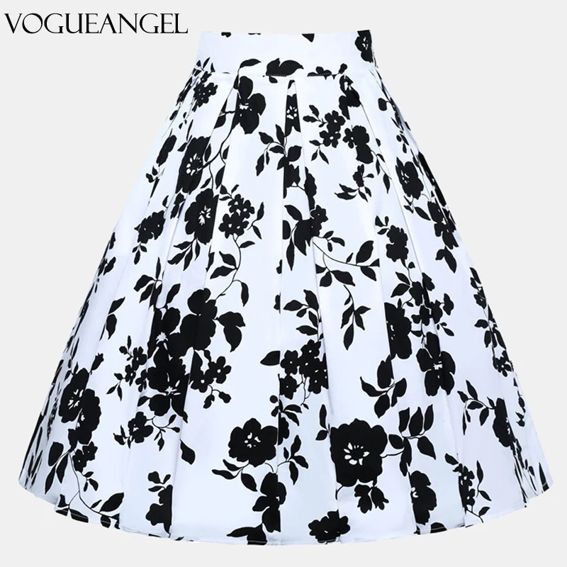 2021 в винтажном стиле Сезон лето Повседневная юбка размера плюс с цветочным