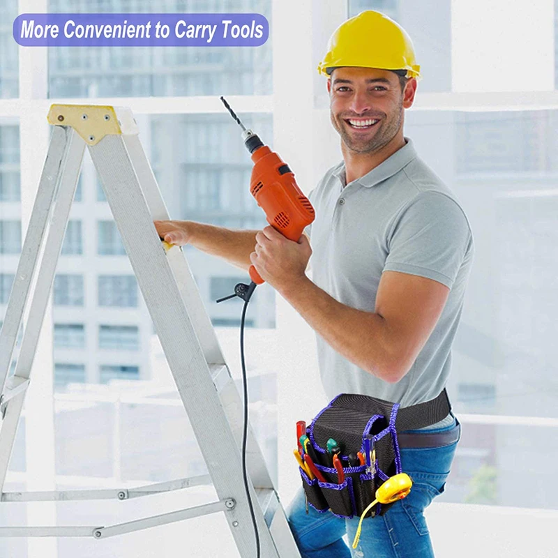 

Oxford Cloth Waterproof Waist Tool Belt Bag Hardware Pocket Storage Tools Bag for Electricians Carpenters Construction Workers