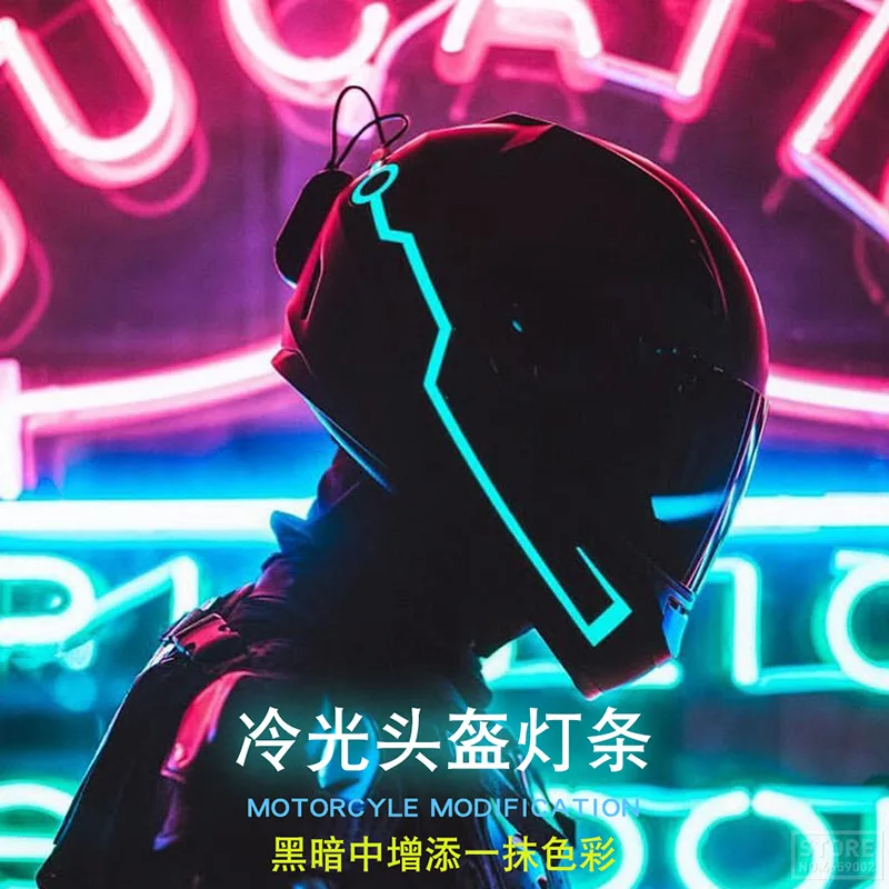 

Night Riding Led Cold Light Motorcycle Helmet Light Luminous Flash Protection Sign Warning Light Cool Personality Decoration
