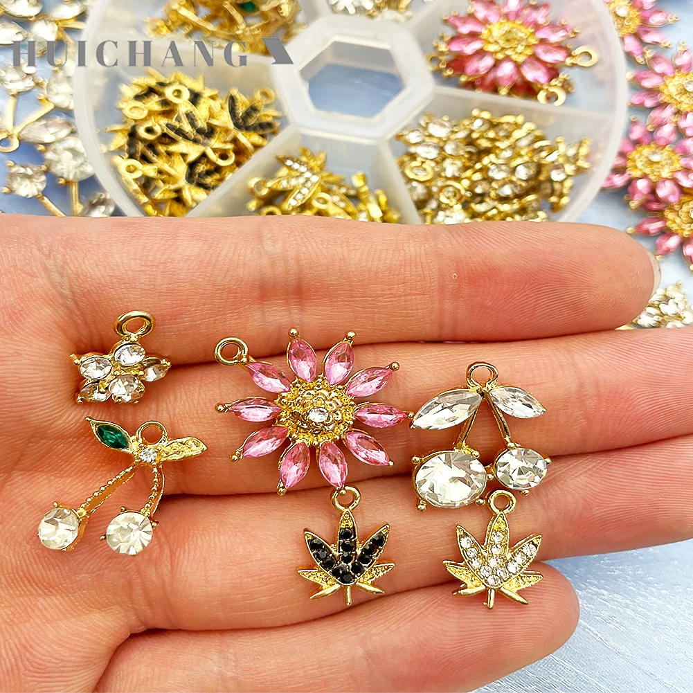 

10Pcs Shiny Metal Alloy Flower Charms For Making Pretty Earrings Pendants Necklace Bracelet Accessories DIY Jewelry Findings