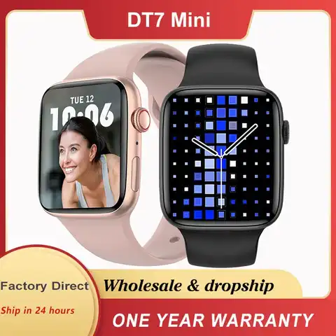 Смарт-часы DT7 MINI plus с поддержкой Bluetooth, звонков, сообщений, NFC, часы серии 7, беспроводное зарядное устройство, голосовой помощник, женские Смар...