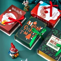 4pcs book shape merry christmas candy boxes bags christmas santa claus gift box navidad natal noel party decoration supplies