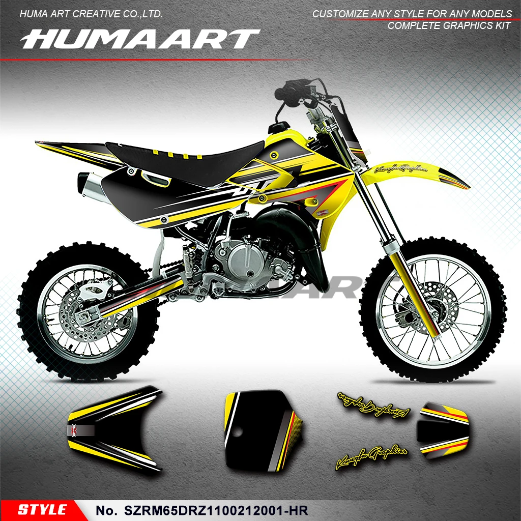 Наклейки HUMAART Dirtbike с графикой для мотоцикла Suzuki RM 65 DRZ 110 02 03 04 05 06 07 08 09 10 11 12 SZRM65DRZ