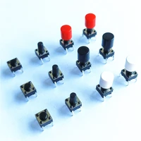 20pcslot 6x6mm 10sizes 4pin 0 1a tactile tact push button micro switchs plastic caps direct plug in self reset dip dropshipping