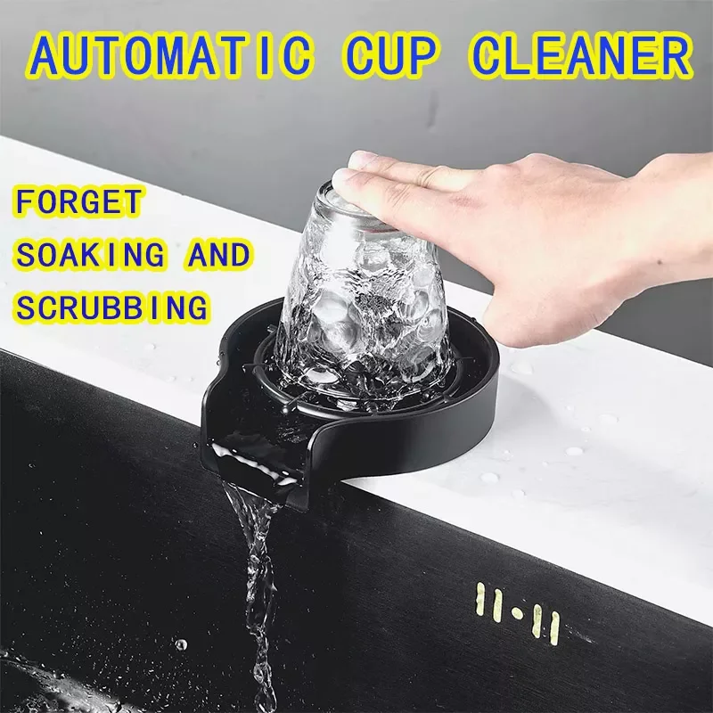 

NEW2023 Automatic Cup Washer Coffee Mug Bar Beer Milk Tea Cup Cleaner High Pressure Faucet Glass Bottle Rinser Kitchen Sink Acce