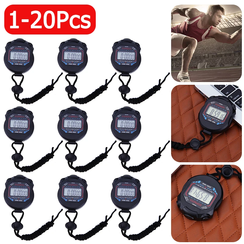 

Stopwatch Running 1-30pcs Professional Chronograph Watch Outdoor Stopwatch Digital Timer Stop Electronic Training Handheld