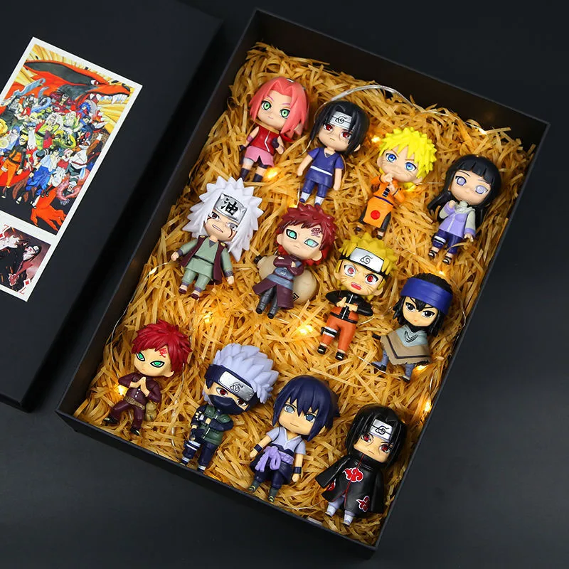 

Фигурки героев аниме «Наруто», 12 шт./компл., экшн-фигурки Q Version Sasuke Itachi, Gaara Kakashi Hinata Uzumaki Jiraiya, детские игрушки