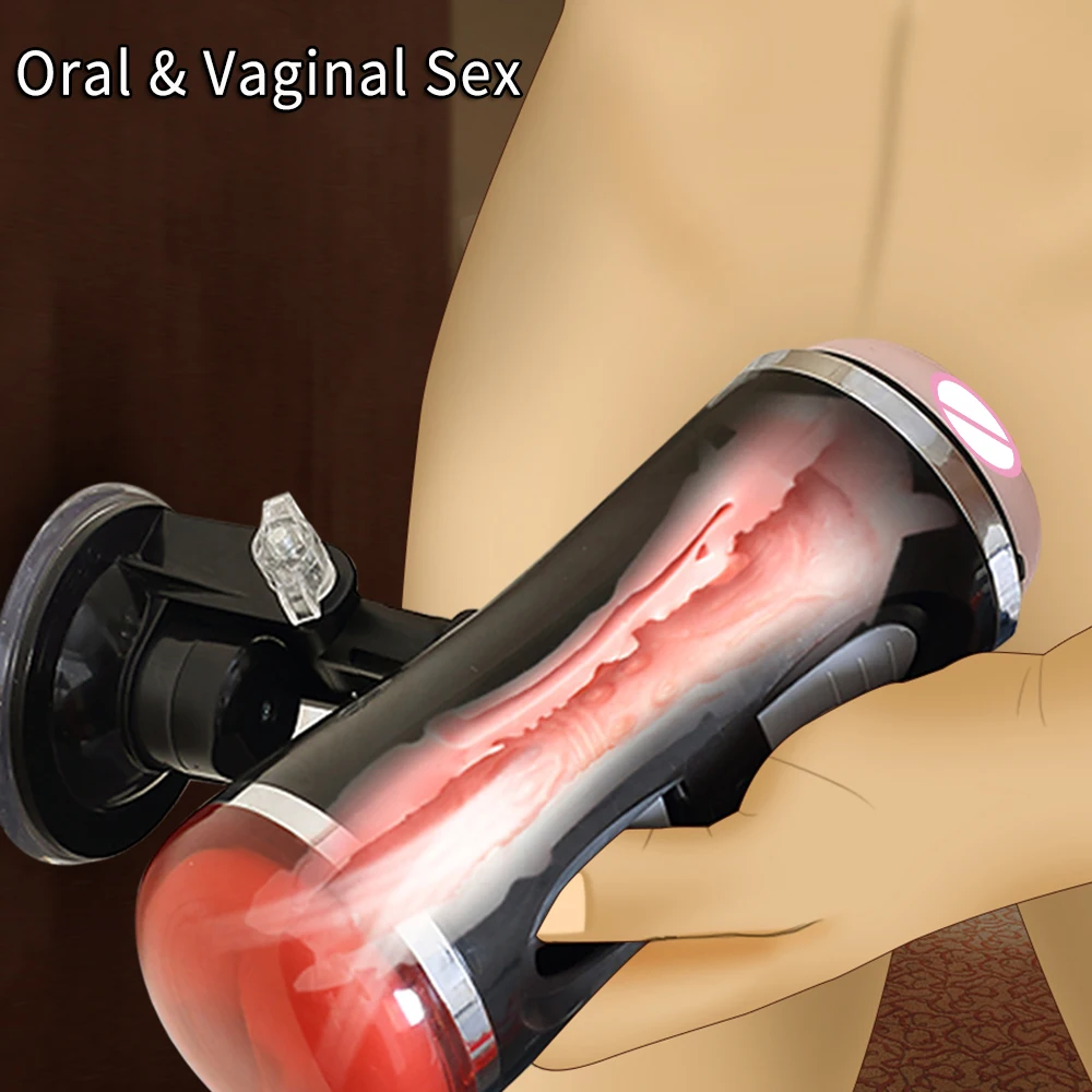 

Male Masturbator 2IN 1 Real Vaginal Oral Sex Dual Channel Vibrating Automatic Masturbation Cup Pocket Pussy Sex Toys For Men