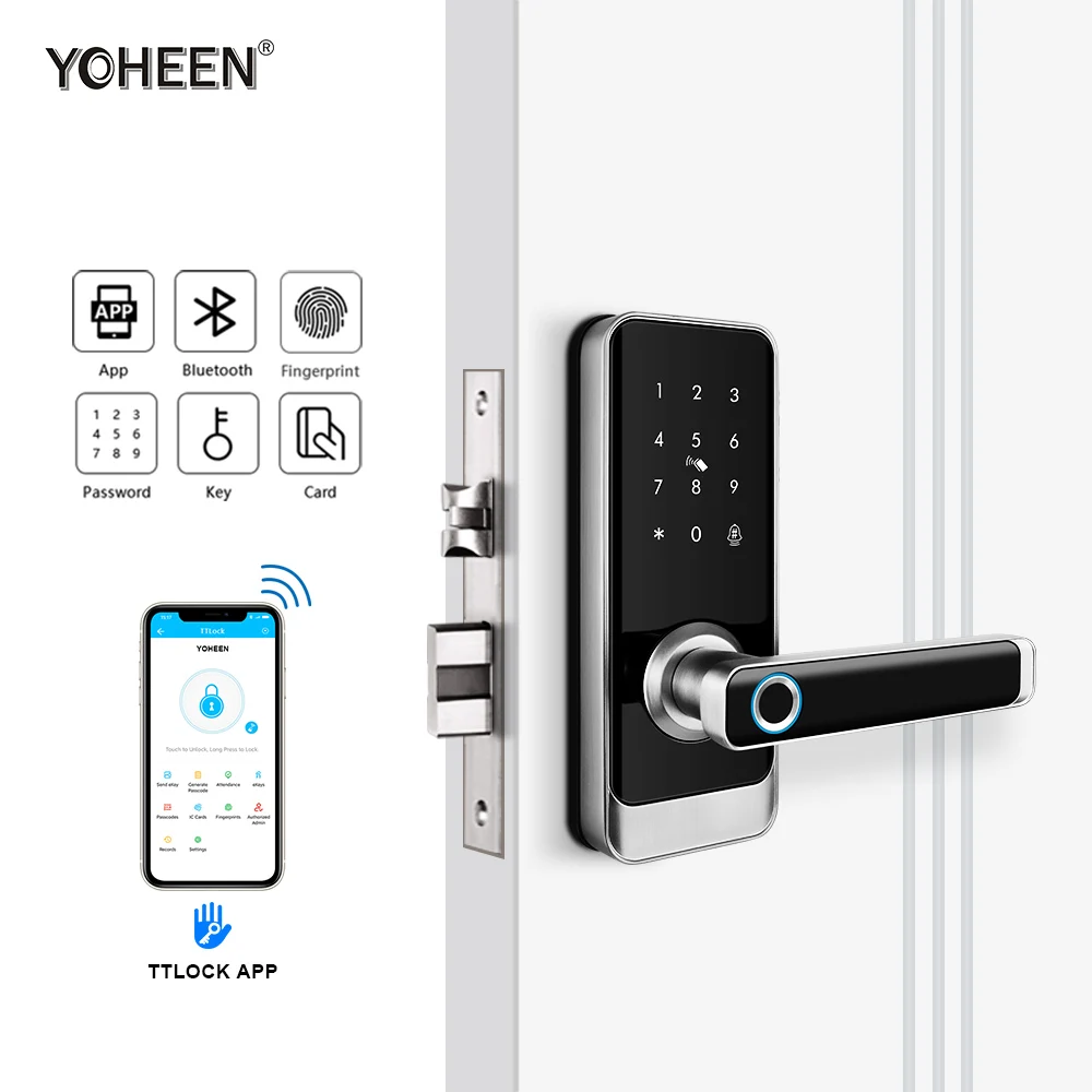 

Водонепроницаемый дверной замок Ttlock с поддержкой Bluetooth и сканером отпечатков пальцев