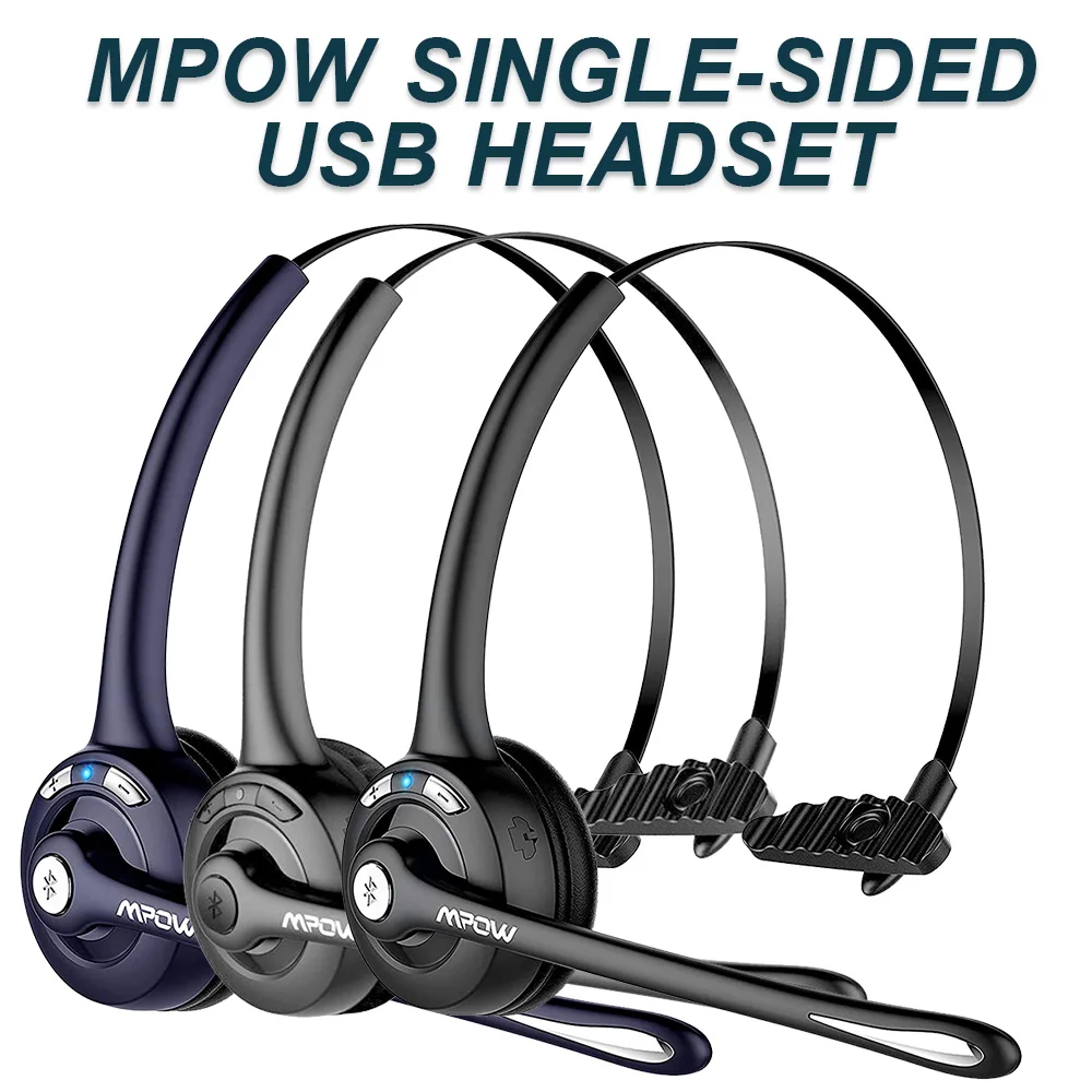 

Mpow Pro MBH15 Wireless Bluetooth Earphones V5.0 Noise Cancelling Mic For Trucker Driver Call Center Office Bluetooth Headset