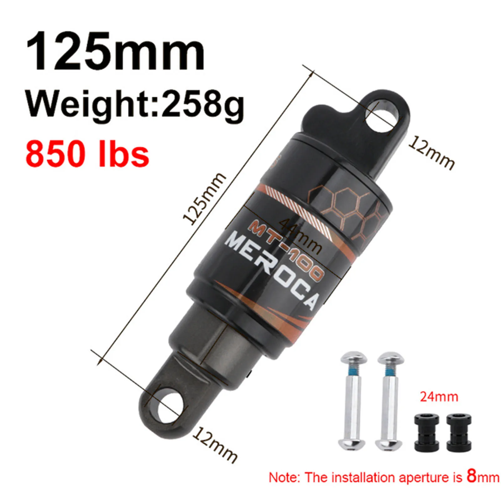 

Shock Absorber Rear Shock Absorber 120/150/165/190mm Aluminum Alloy Light Weight Reduce Noise For Electric Scooter