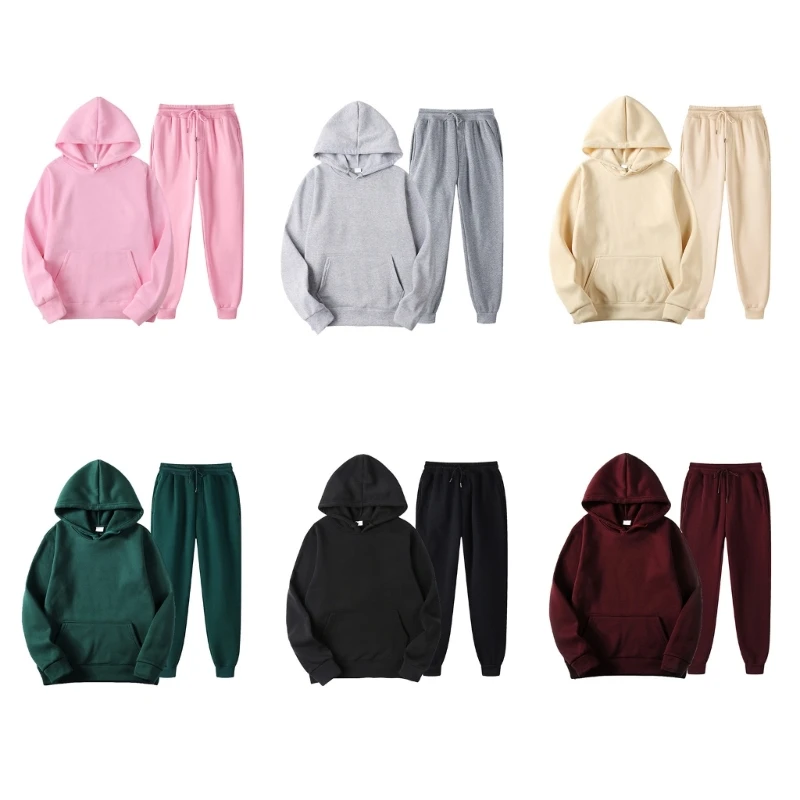 

Long Sleeve Hooded Pocket Tracksuit 2 Piece Sport Outfits for Men-Jogging Drop shipping