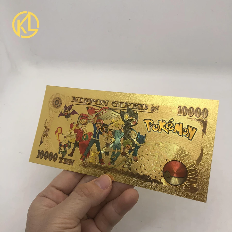 1 3 Sht Pokemon Karty Pokebol Pikachu Zolotaya Banknota Ien Zolotaya Plastikovaya Banknota Dlya Klassicheskoj Kollekcii Pamyati Detstva Aliekspress