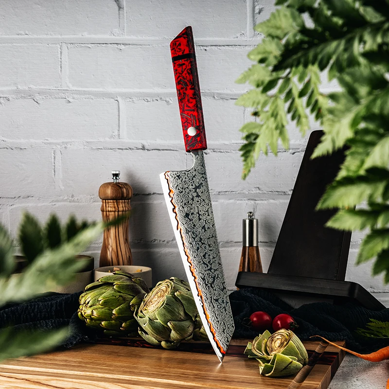 Grandsharp 8 дюймов нож Kiritsuke 55 слоев медь Дамасская сталь кухонные аксессуары
