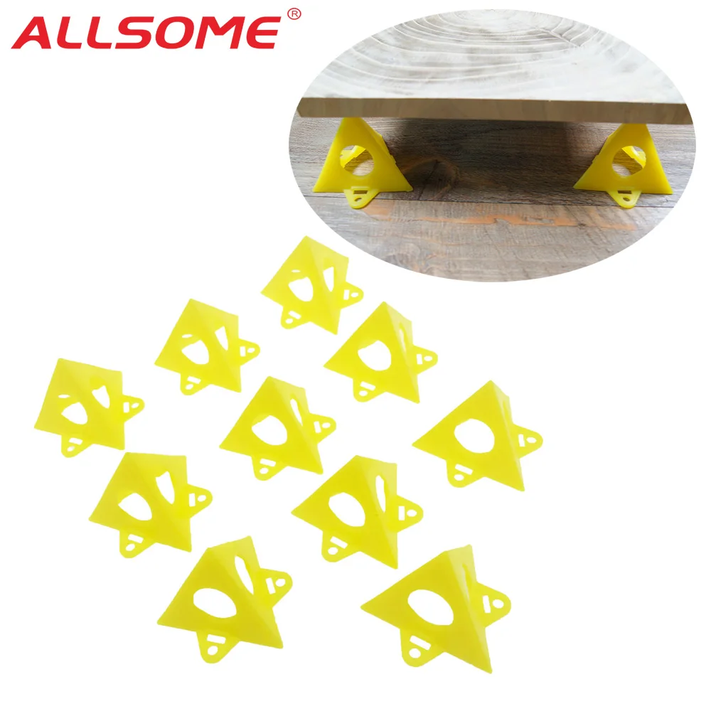 

ALLSOME 10pcs/Set Woodworking Accessories Wood work Tools Painter's Pyramid Stands Paint Tool Triangle Paint Pads Feet Yellow