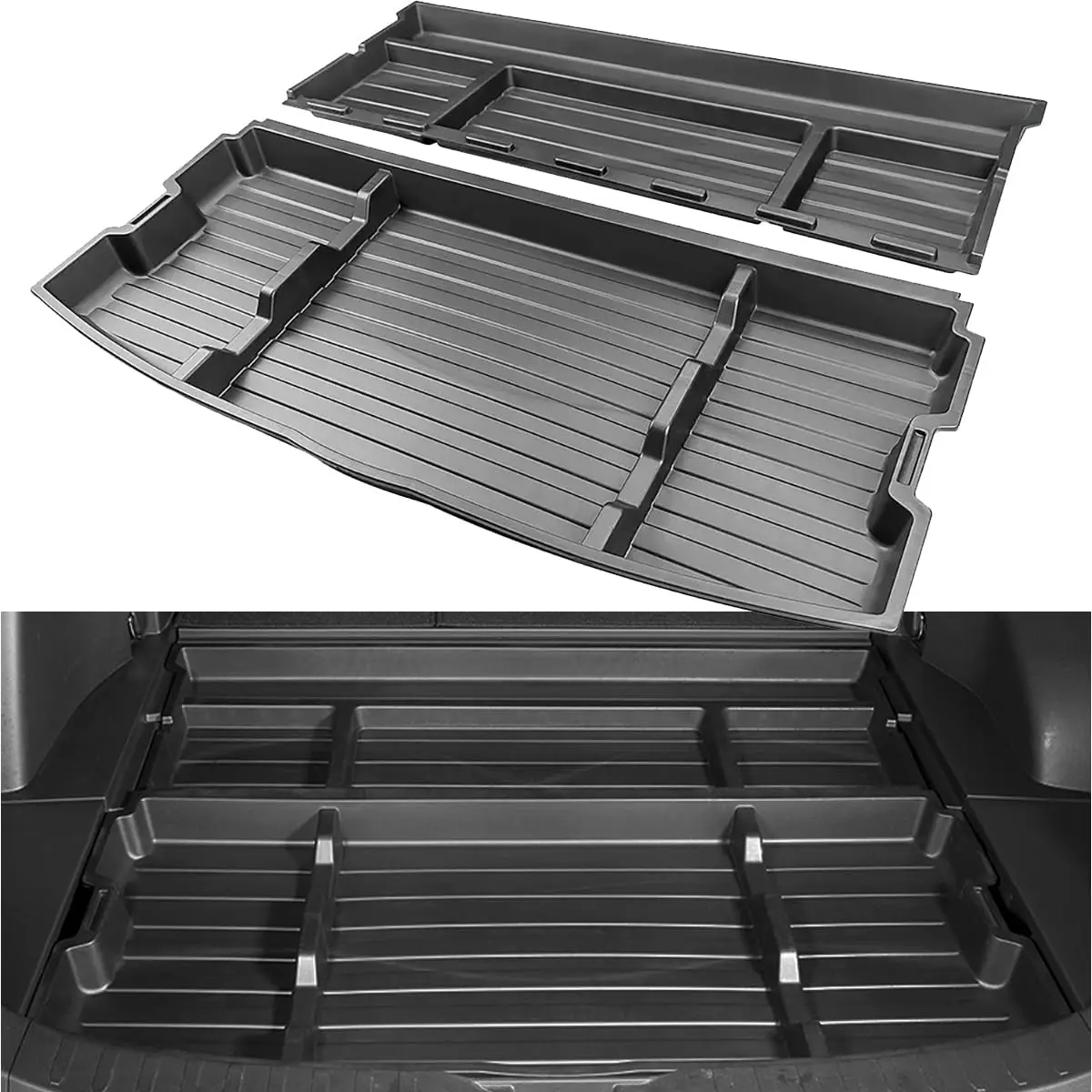 

Для Toyota RAV4 2019-2025 гг. Скрытый ящик для хранения багажника, органайзер для грузового багажника внедорожника, дополнительное пространство подходит для RAV4 LE XLE XSE TRD