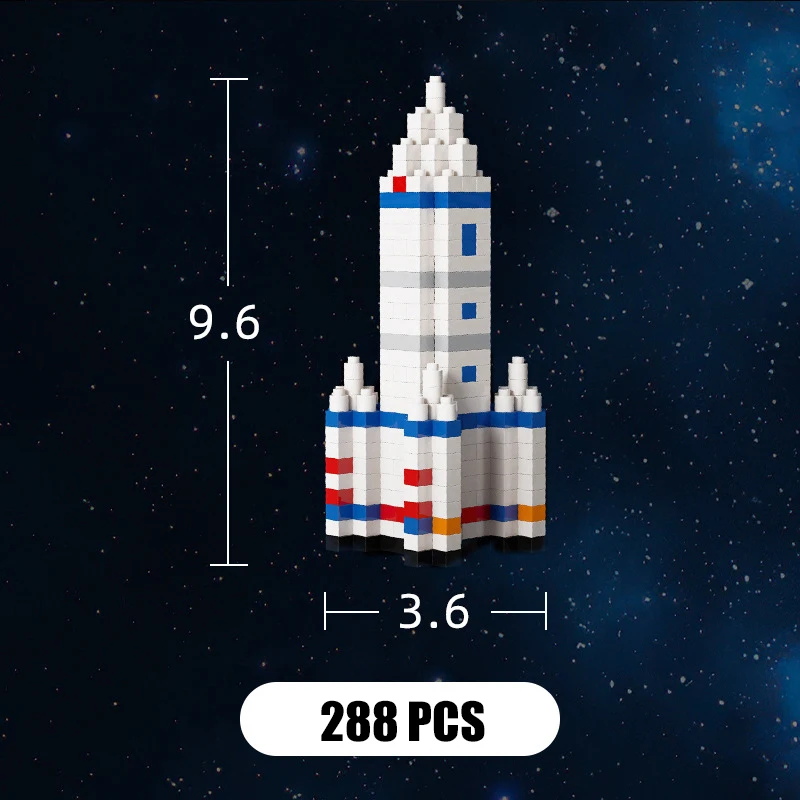 1588 шт. мини-микро-ракетка Строительные кирпичи для астронавтов строительные