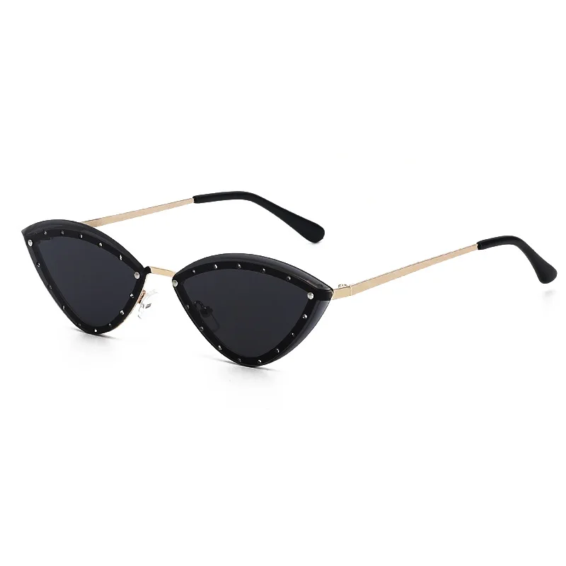 

Очки солнцезащитные женские «кошачий глаз», пикантные модные солнечные очки со стразами, дорожные пляжные UV400