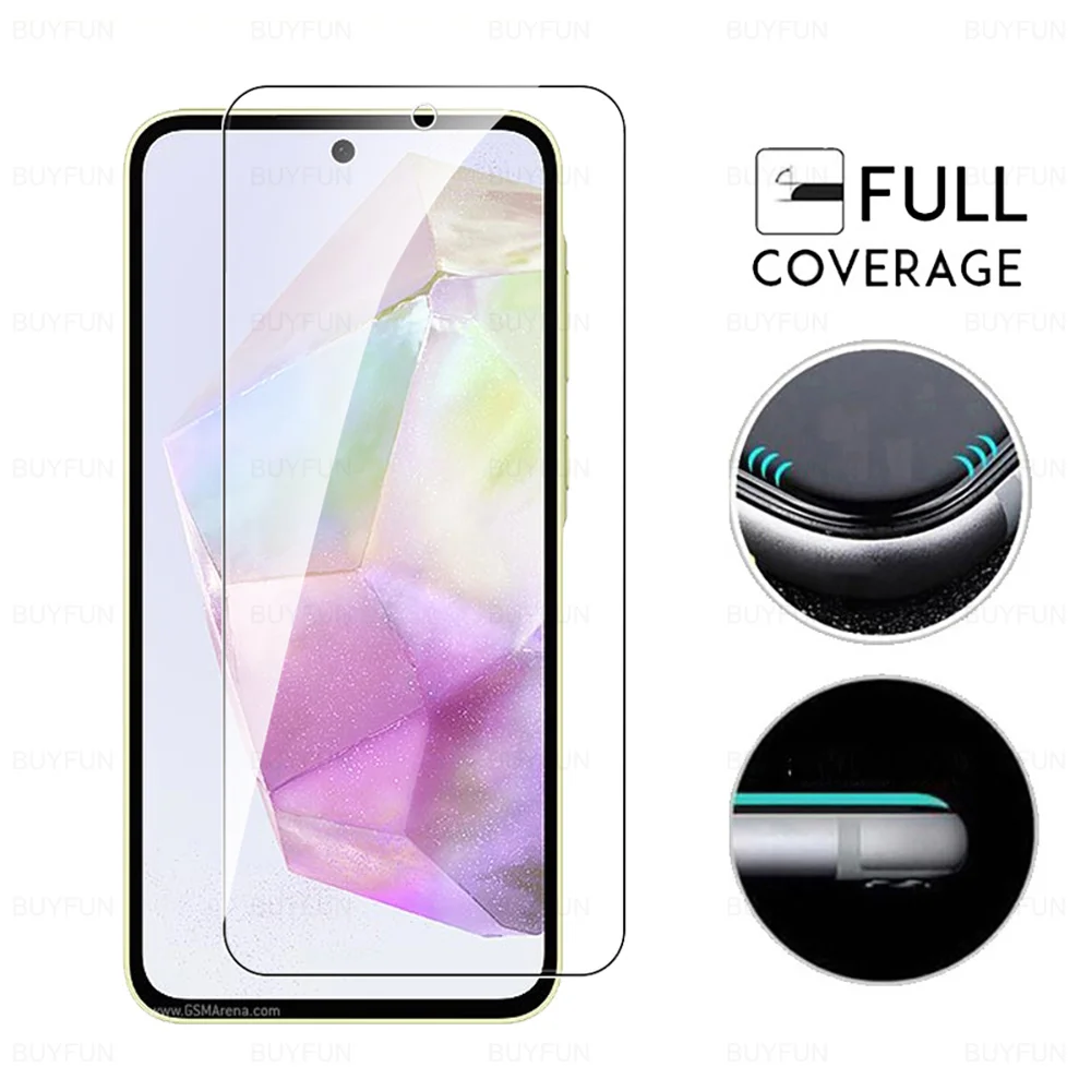 2 шт. чехол из закаленного стекла с полным покрытием для Samsung Galaxy A35 5G A05s A05 A15 A25 A55 A54